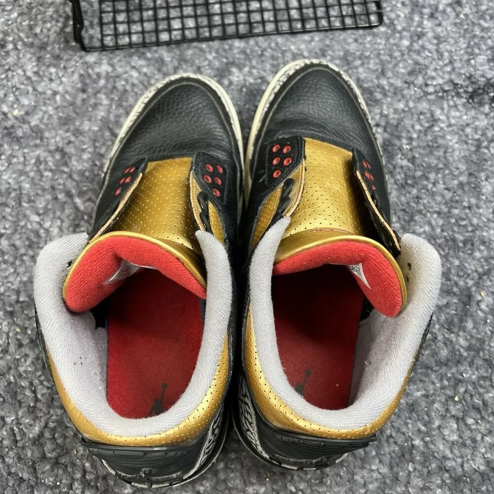 Air Jordan 3 Metalic Gold Black W 10.5/ M 9 CK9246-067